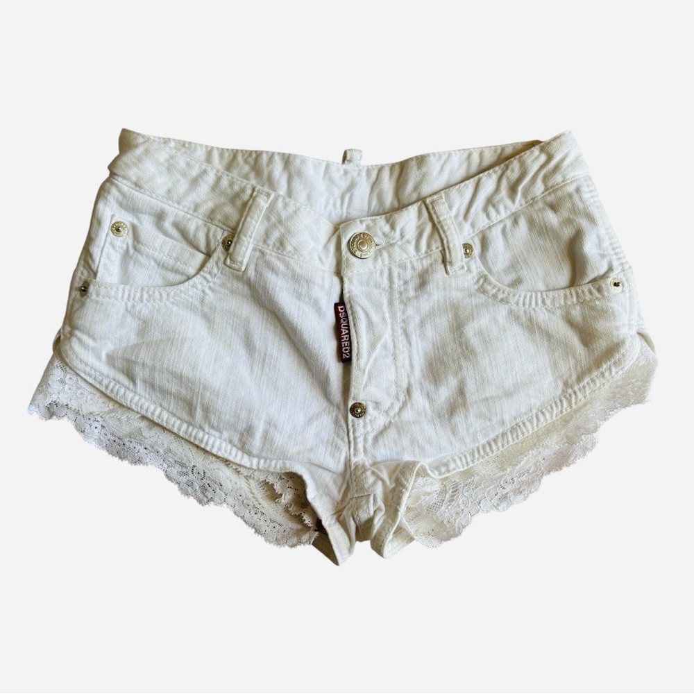 DSQUARED2 Girls Denim Lace Shorts